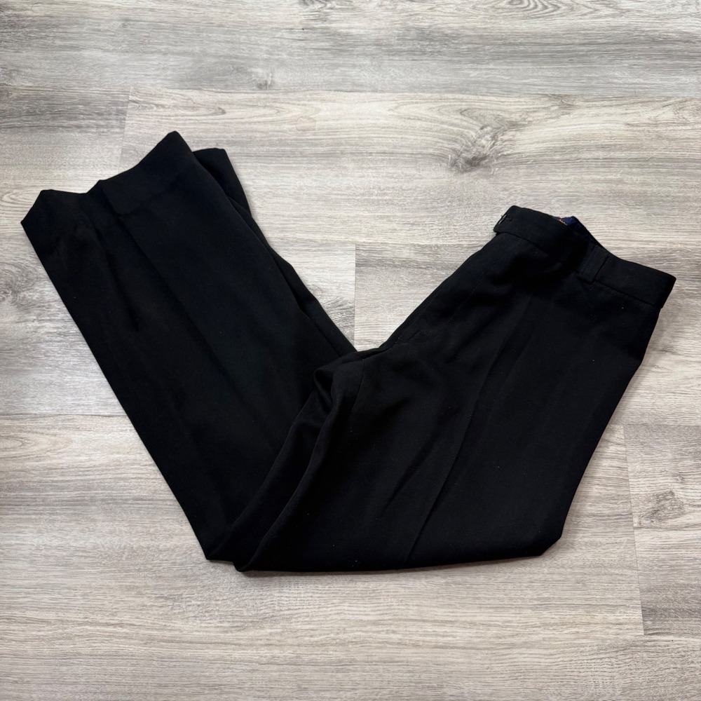 Vintage Saint Raymond West Germany Trevira Wool Blend Black Dress Pants Mens 34